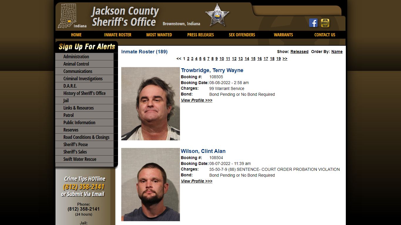 Inmate Roster - Jackson County IN Sheriff's Office